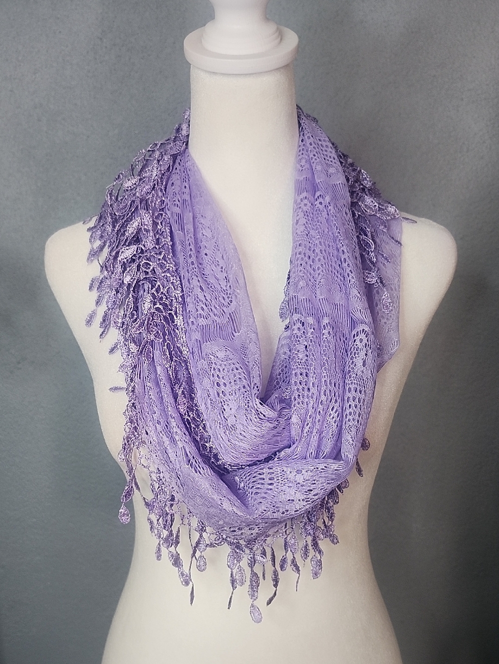Lilac Lace Infinity Scarf - Women Accessories - Picture 3 of 3